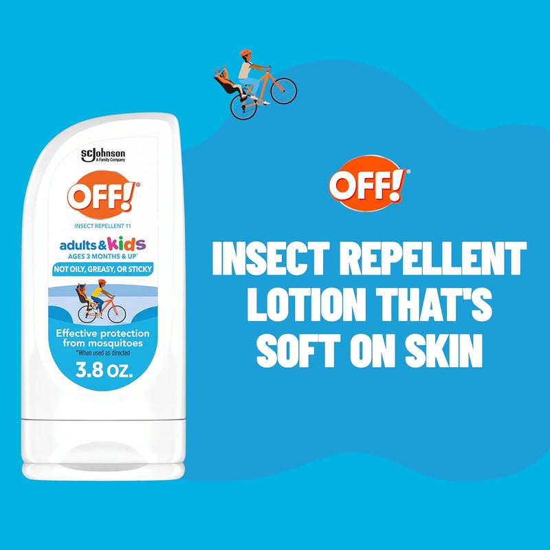 OFF! ! Insect Repellent Lotion for Adults & Kids, Fragrance-Free Picaridin Bug Repellent for Everyday DEET-Free Protection from Mosquitoes and Ticks, 3.8 oz - Image 1